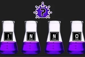 Se visualizan frascos de laboratorio representando las primeras letras del nombre de la agencia de innovación de Innomobs.